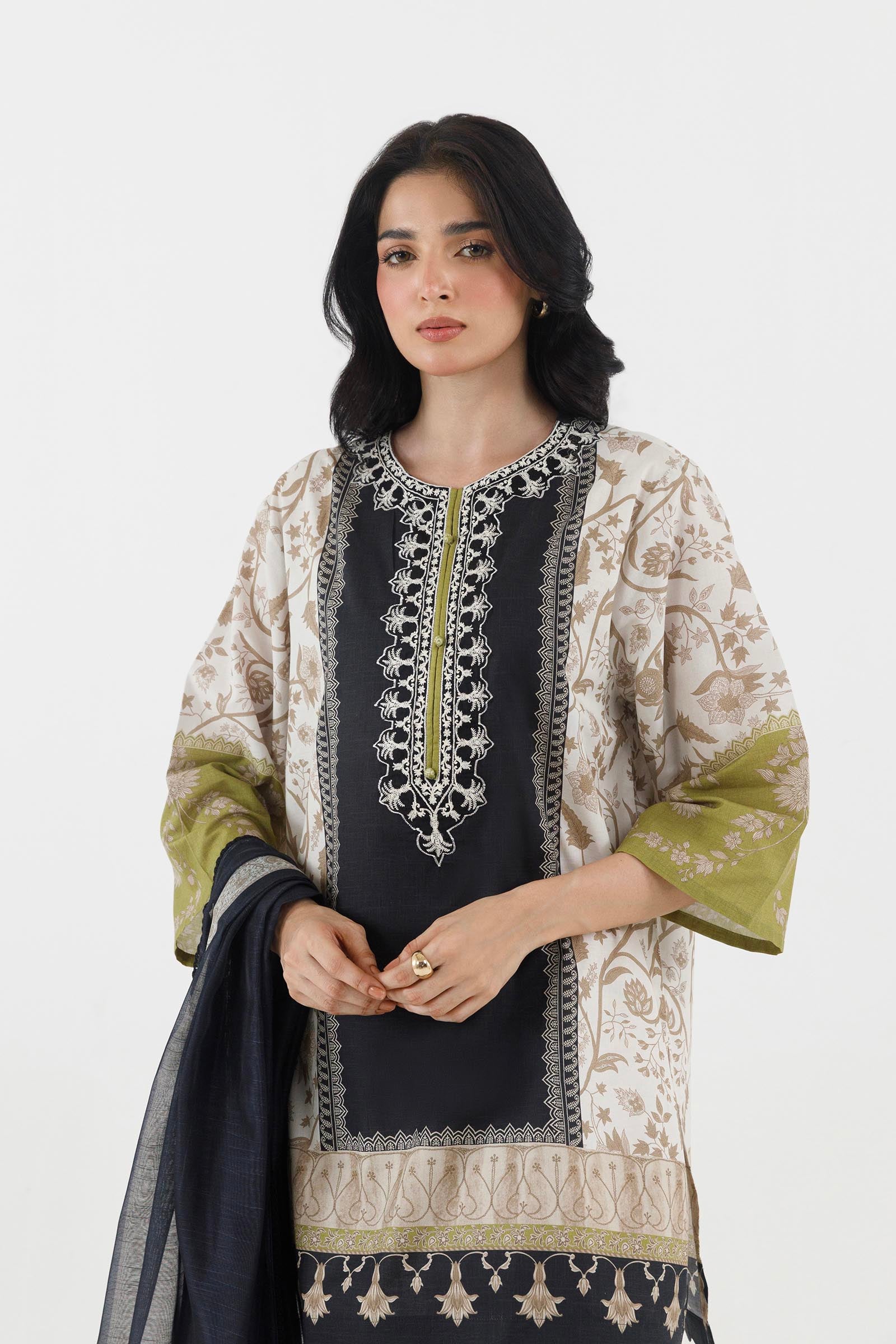 Stitched Printed Lawn Shirt+ Dupatta Secondary image