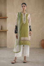 Stitched Embroidered Lawn Shirt+ Dupatta