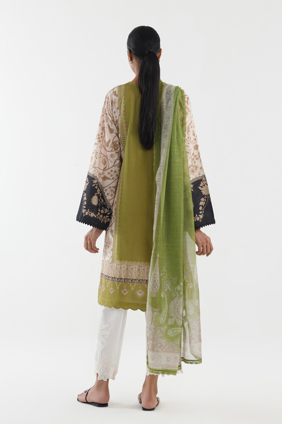 Stitched Embroidered Lawn Shirt+ Dupatta