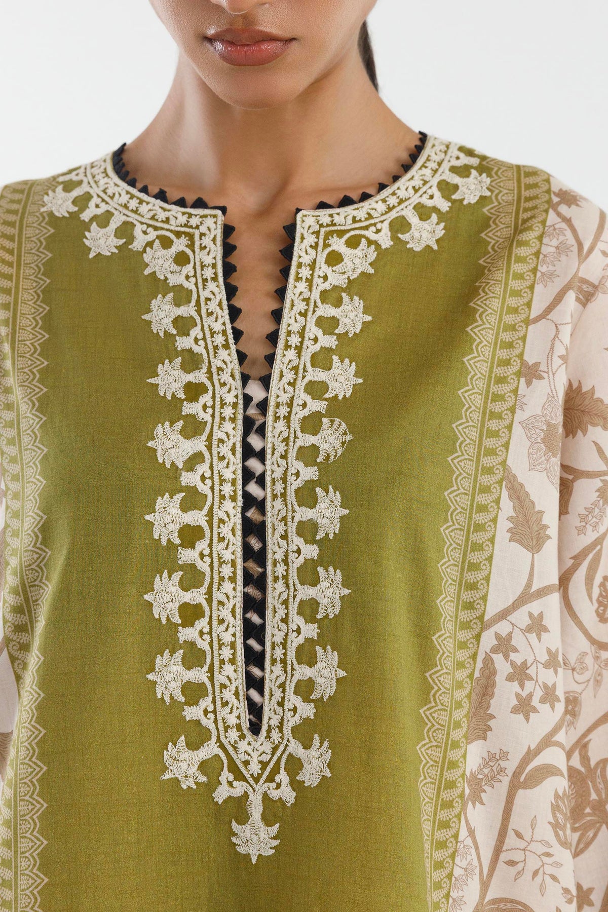 Stitched Embroidered Lawn Shirt+ Dupatta