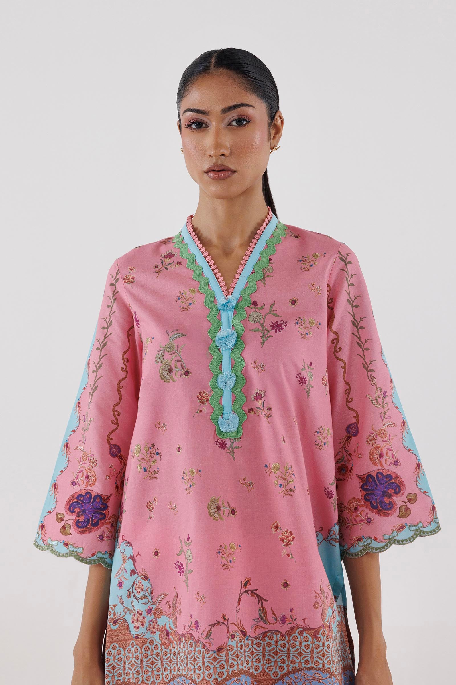 Stitched Printed Lawn Shirt+ Culotte
