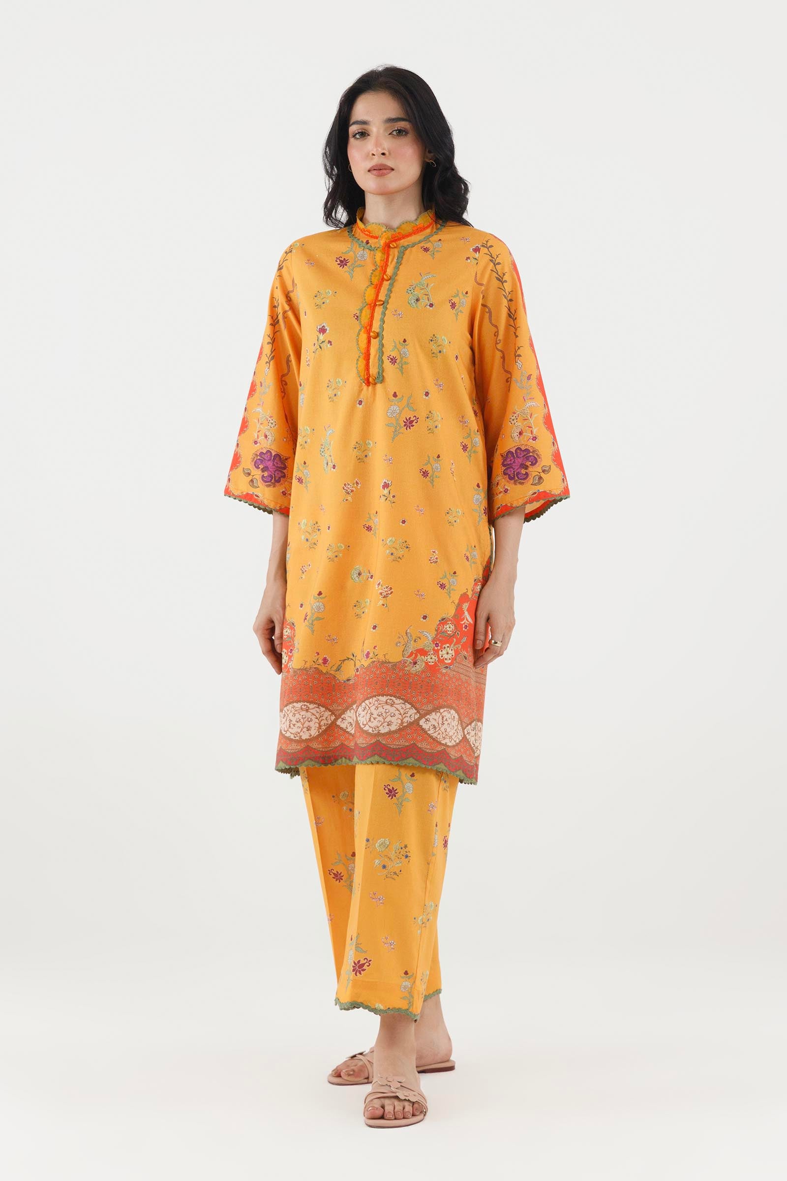 Stitched Printed Lawn Shirt+ Culotte