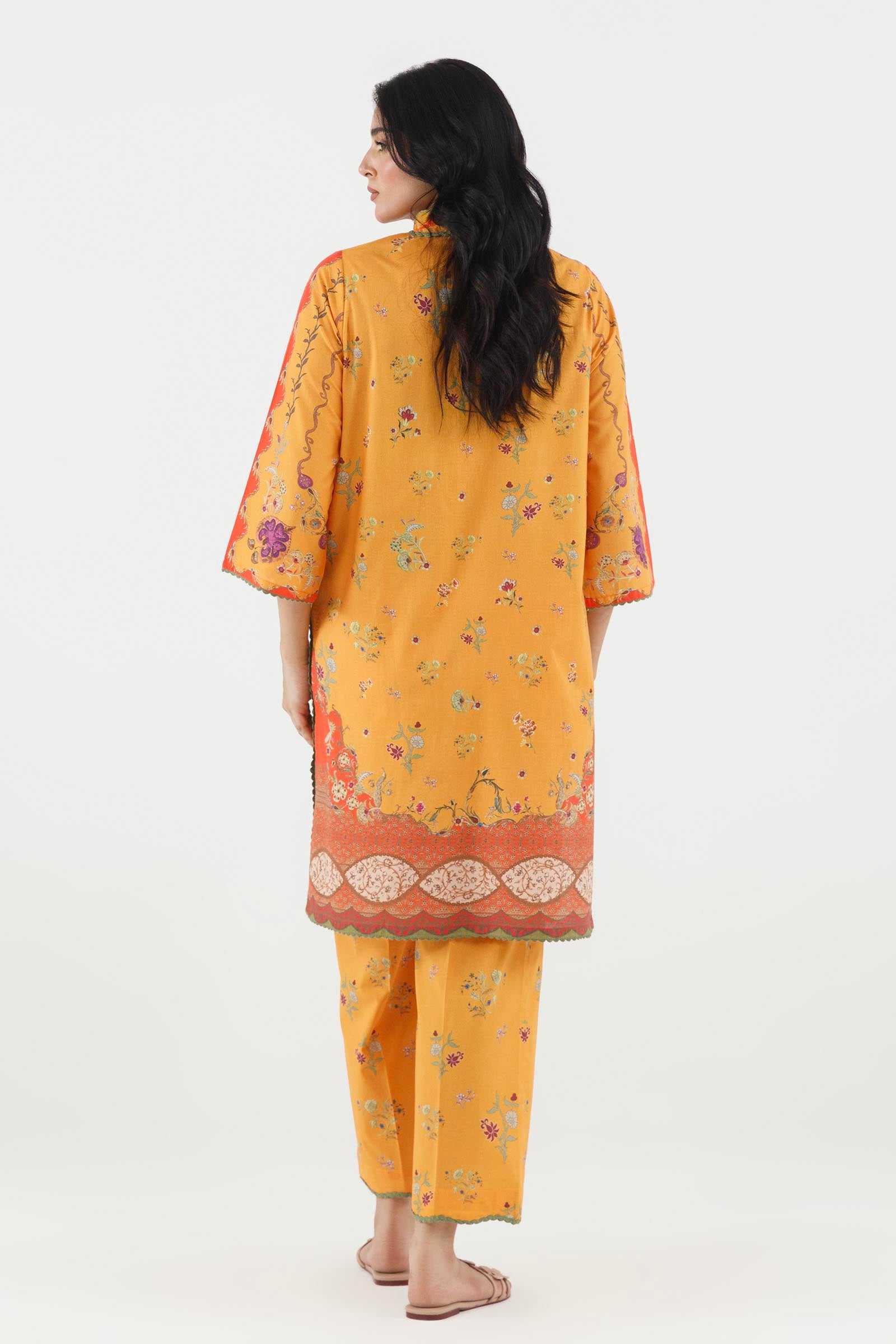 Stitched Printed Lawn Shirt+ Culotte Secondary image