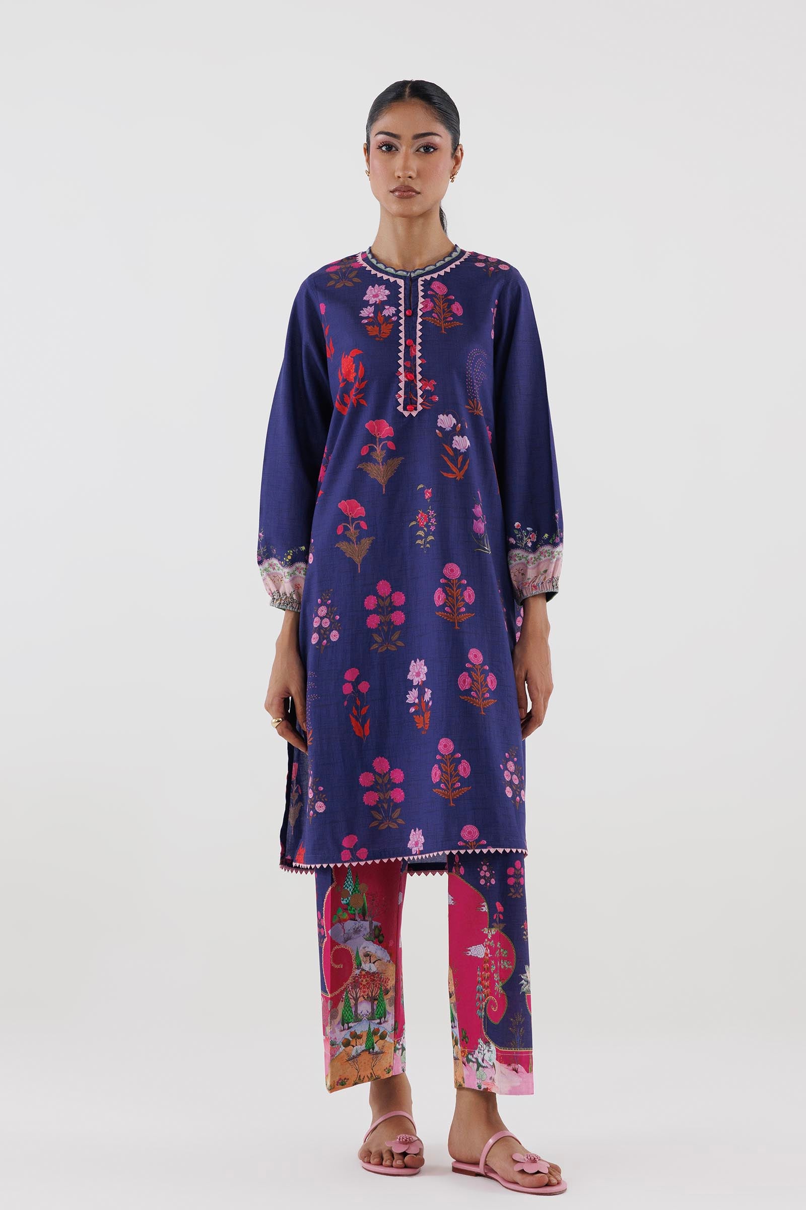 Stitched Printed Lawn Shirt+ Culotte