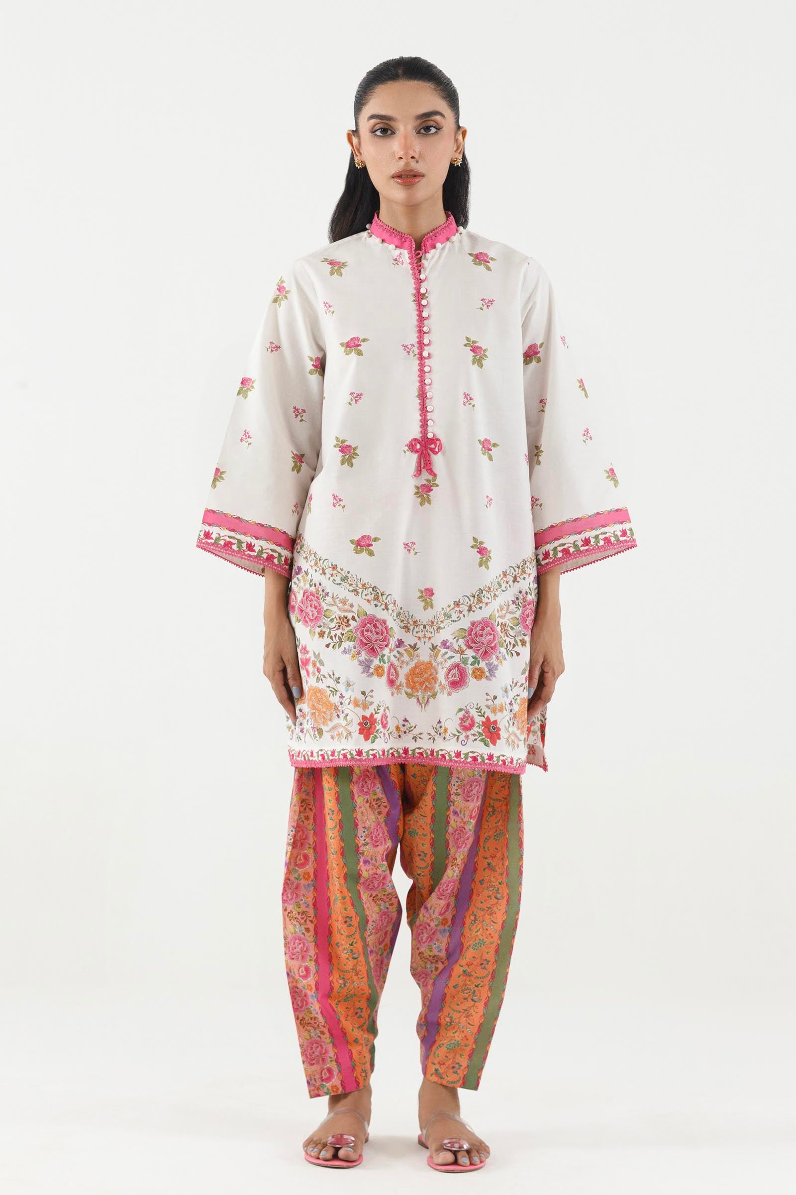 Stitched Embroidered Lawn Shirt+ Shalwar Main image