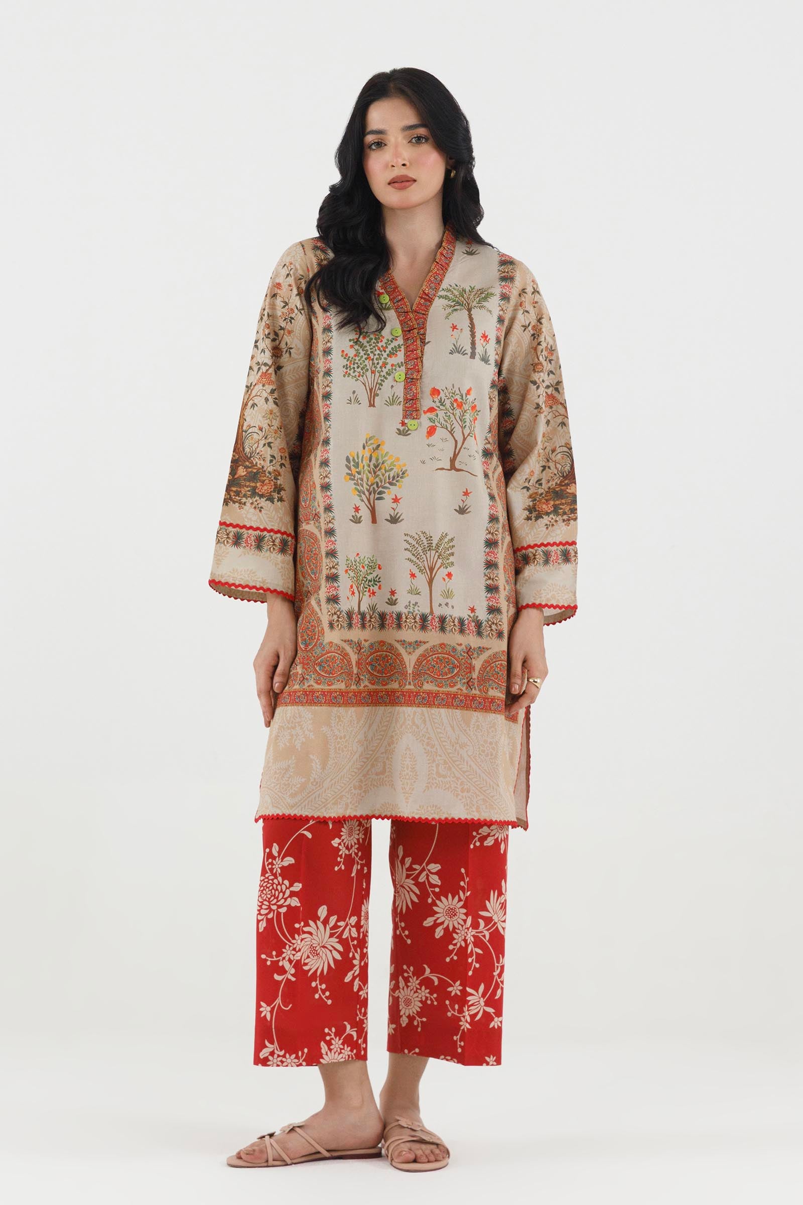 Stitched Printed Lawn Shirt+ Shalwar Main image