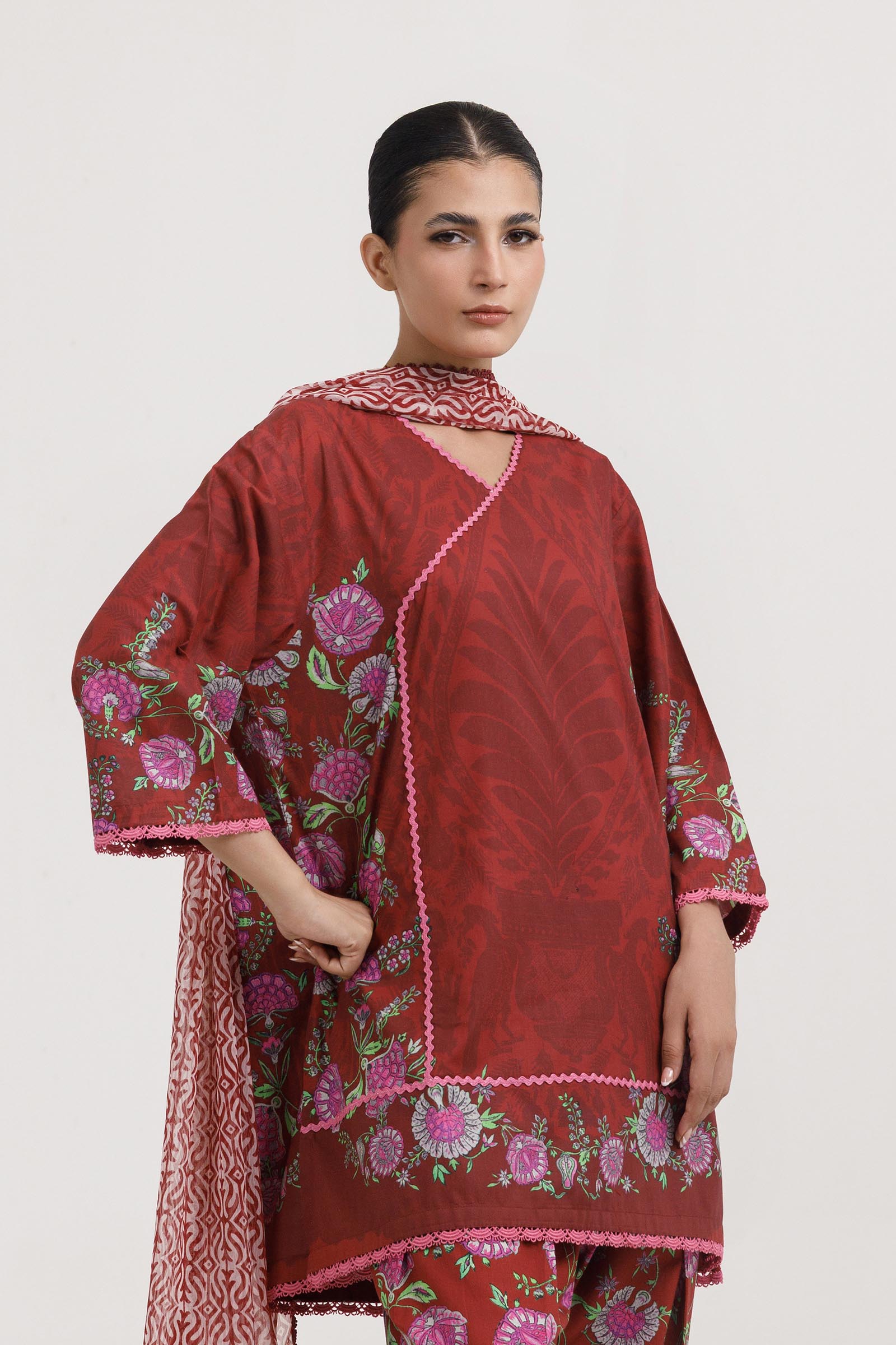 Stitched Printed Lawn Suit Secondary image