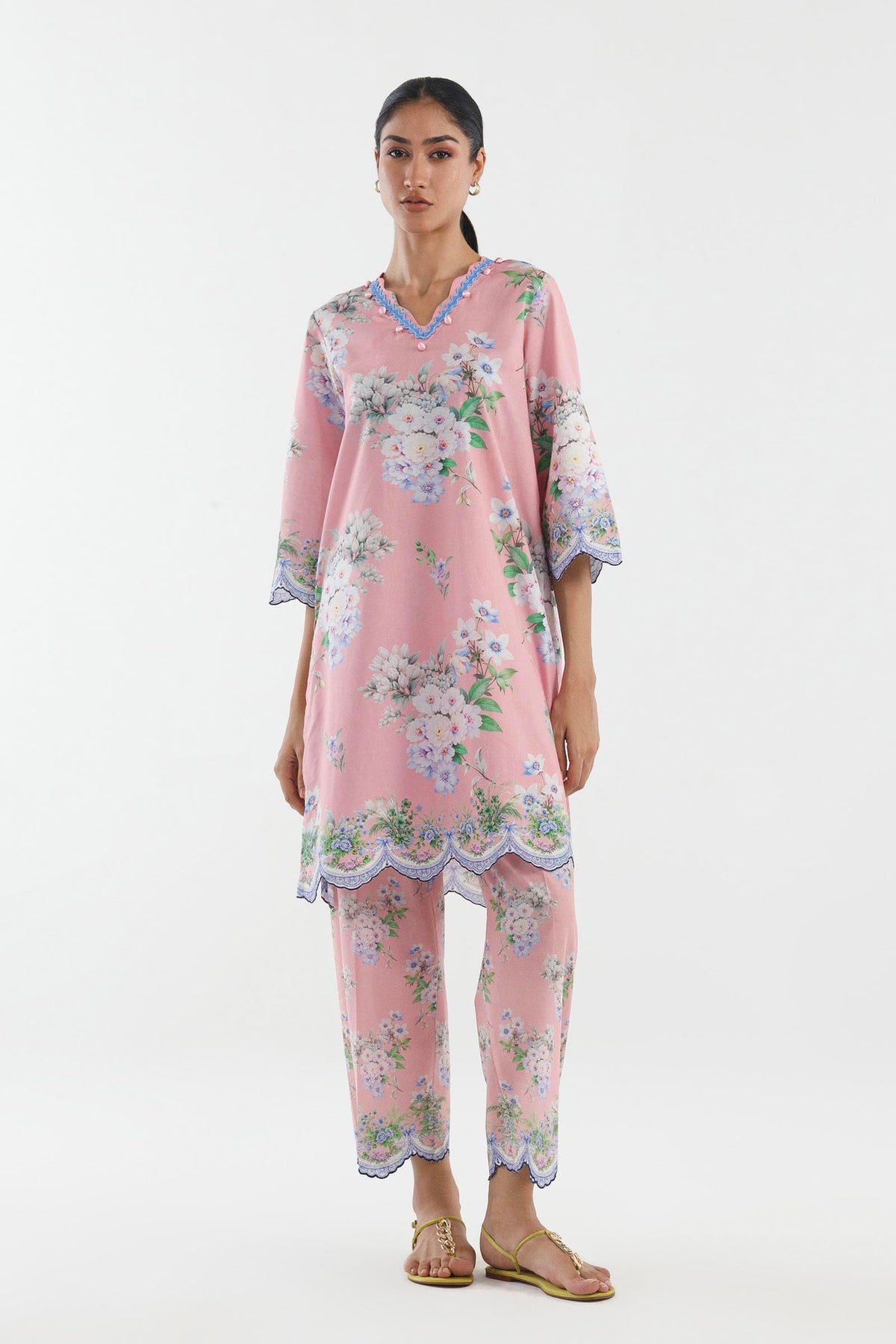 Stitched Printed Lawn Shirt+ Culotte