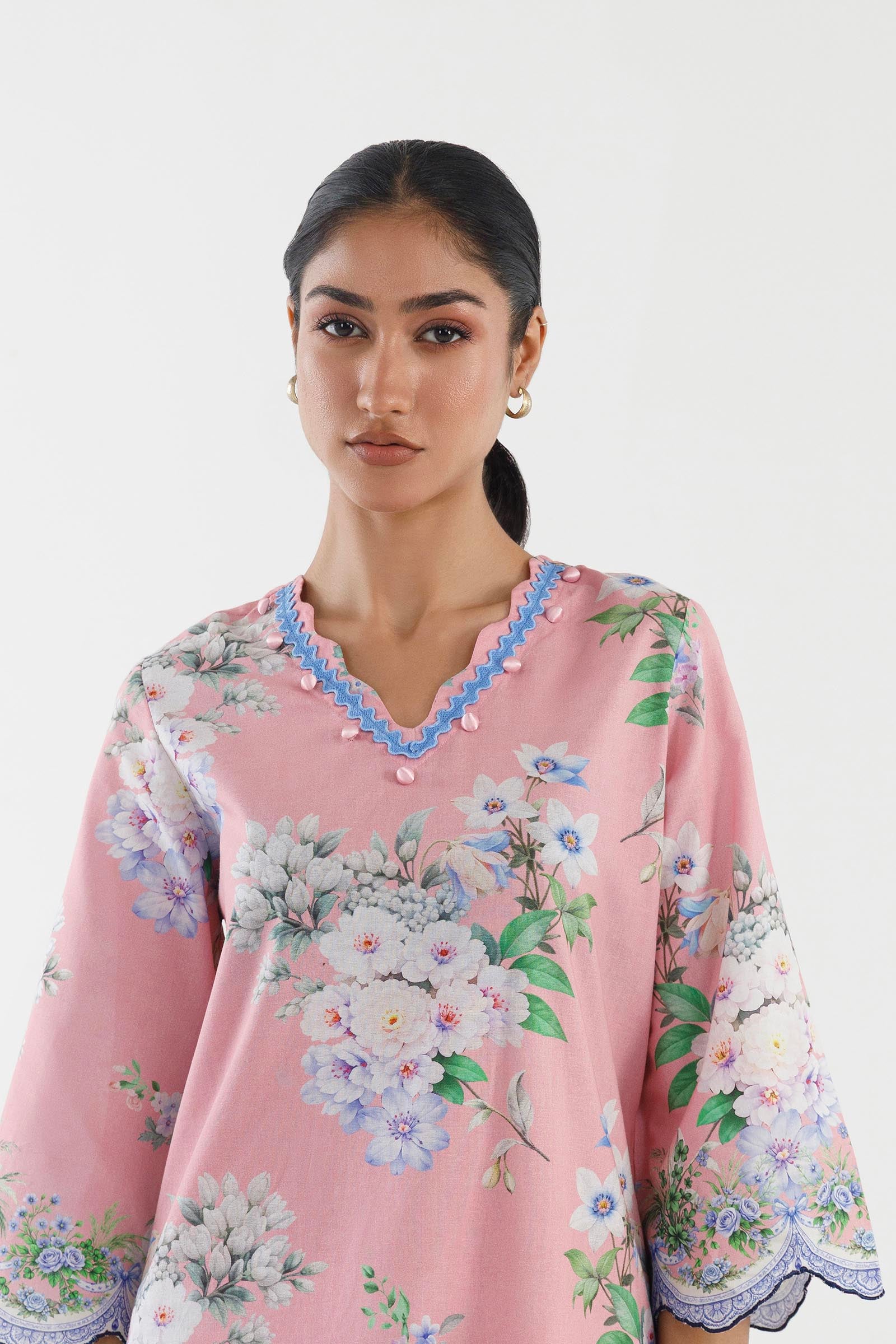Stitched Printed Lawn Shirt+ Culotte Secondary image