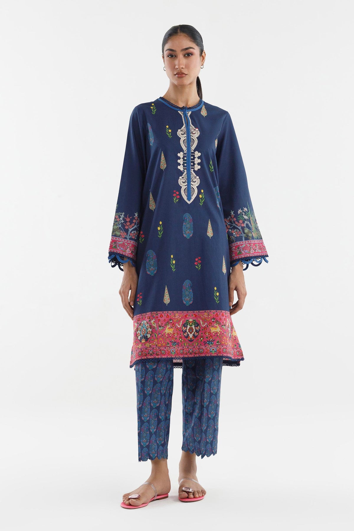 Stitched Printed Lawn Shirt+ Culotte