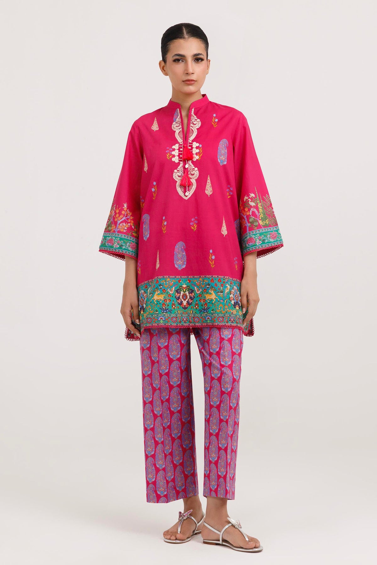Stitched Printed Lawn Shirt+ Culotte Main image