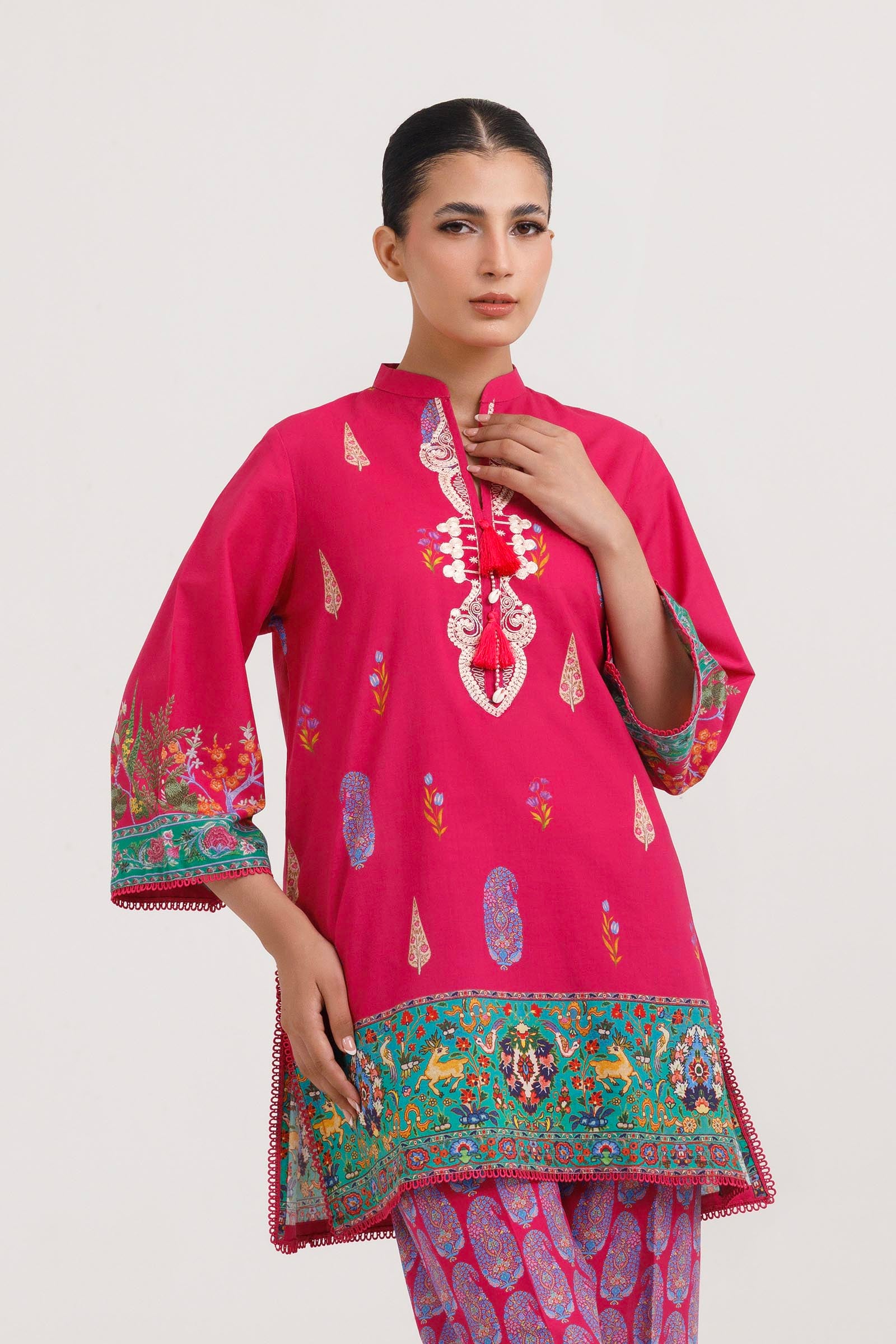 Stitched Printed Lawn Shirt+ Culotte Secondary image