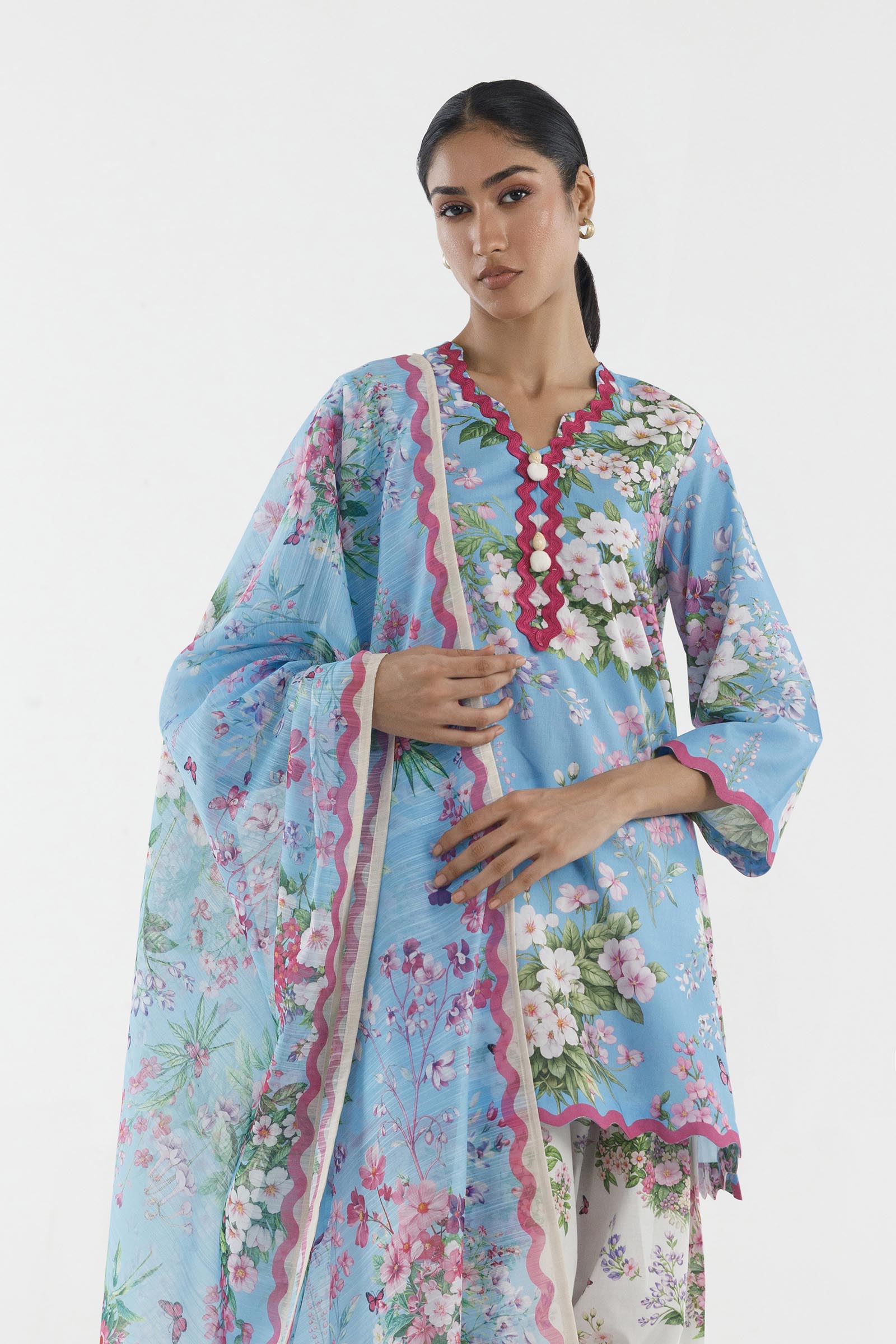 Stitched Printed Lawn Suit Secondary image