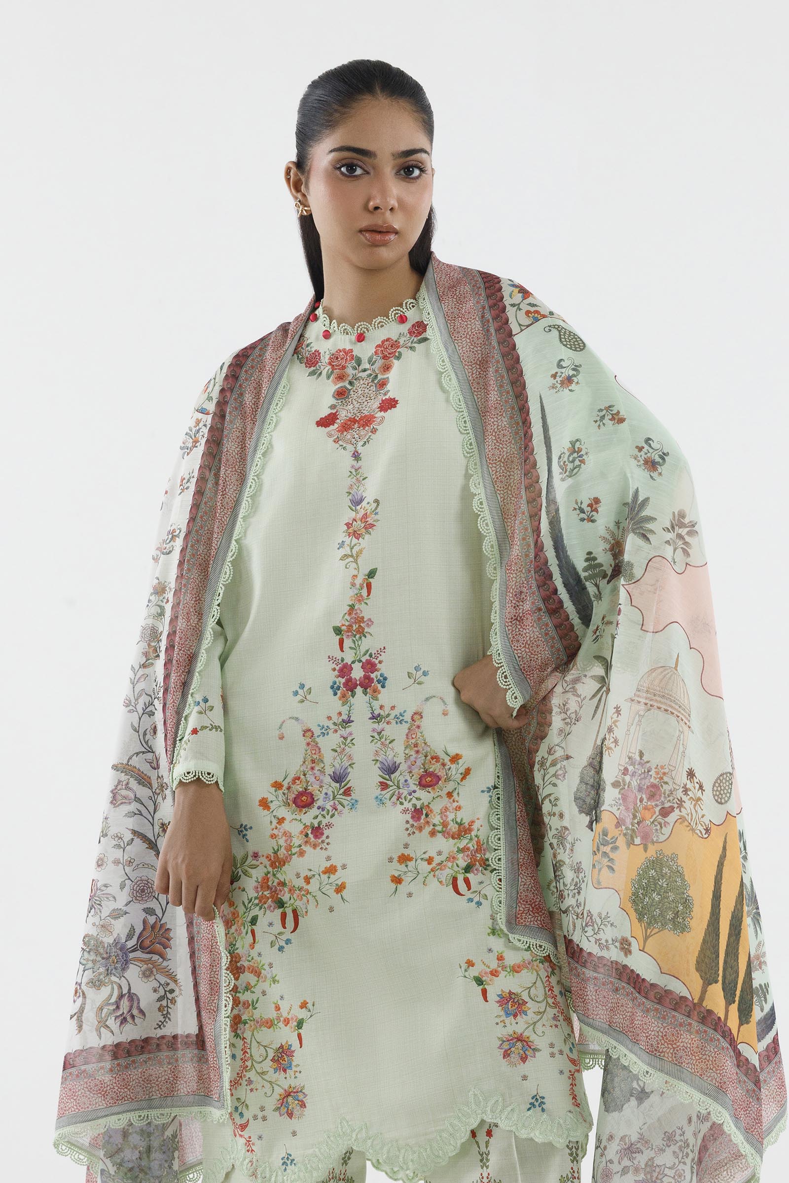 Stitched Printed Lawn Suit Secondary image
