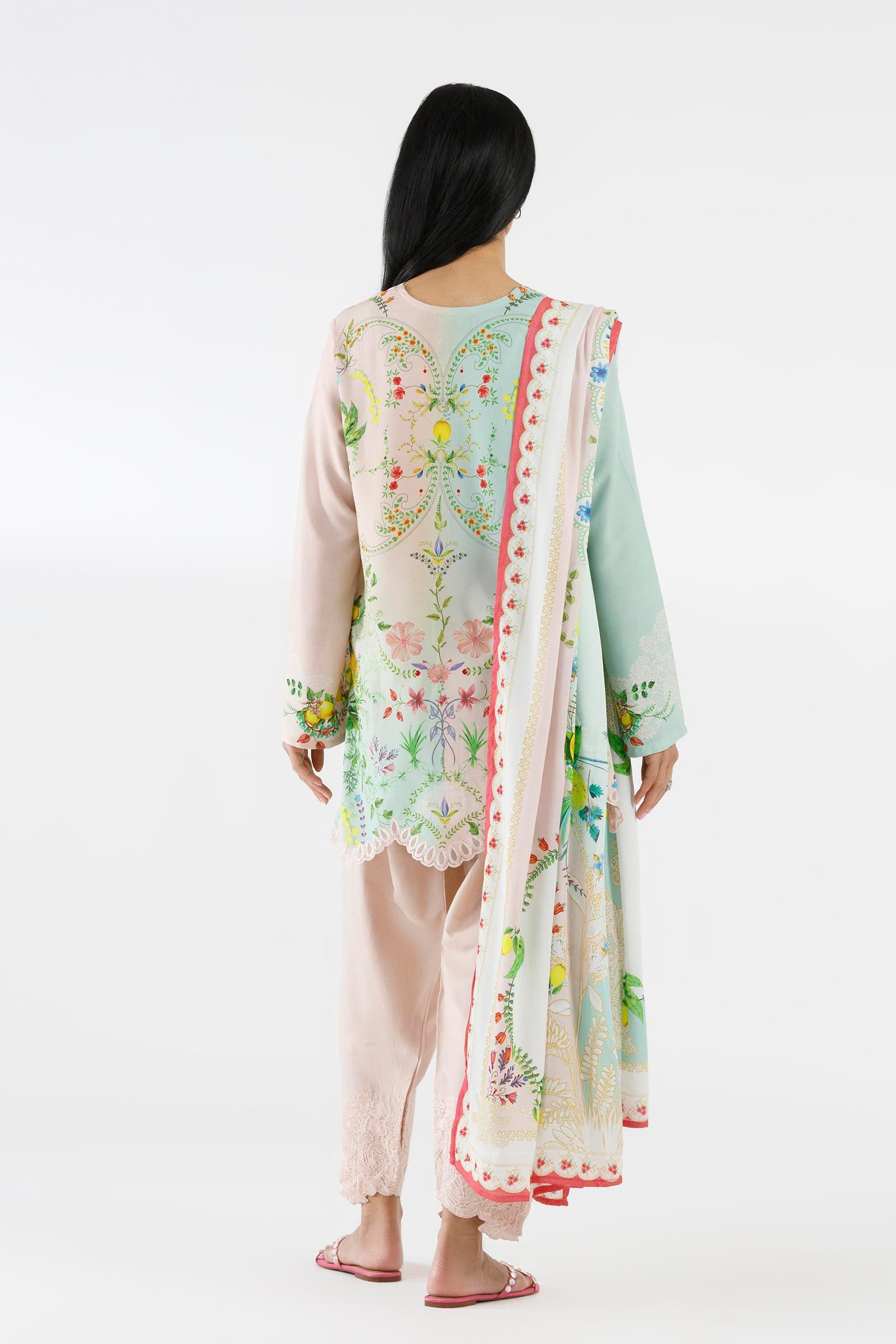 Stitched Embroidered Muzlin Suit