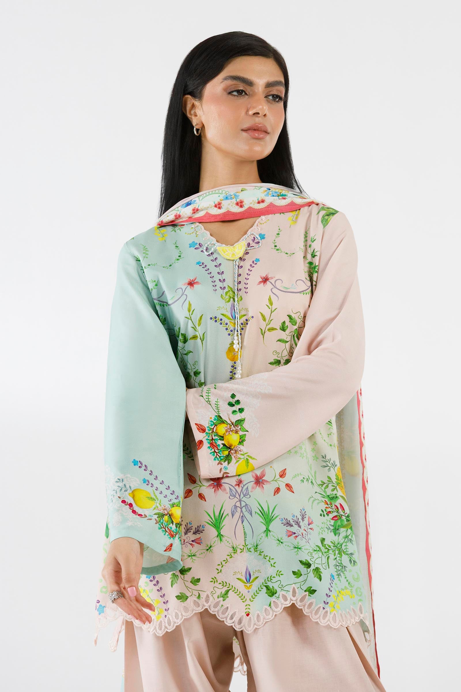 Stitched Embroidered Muzlin Suit