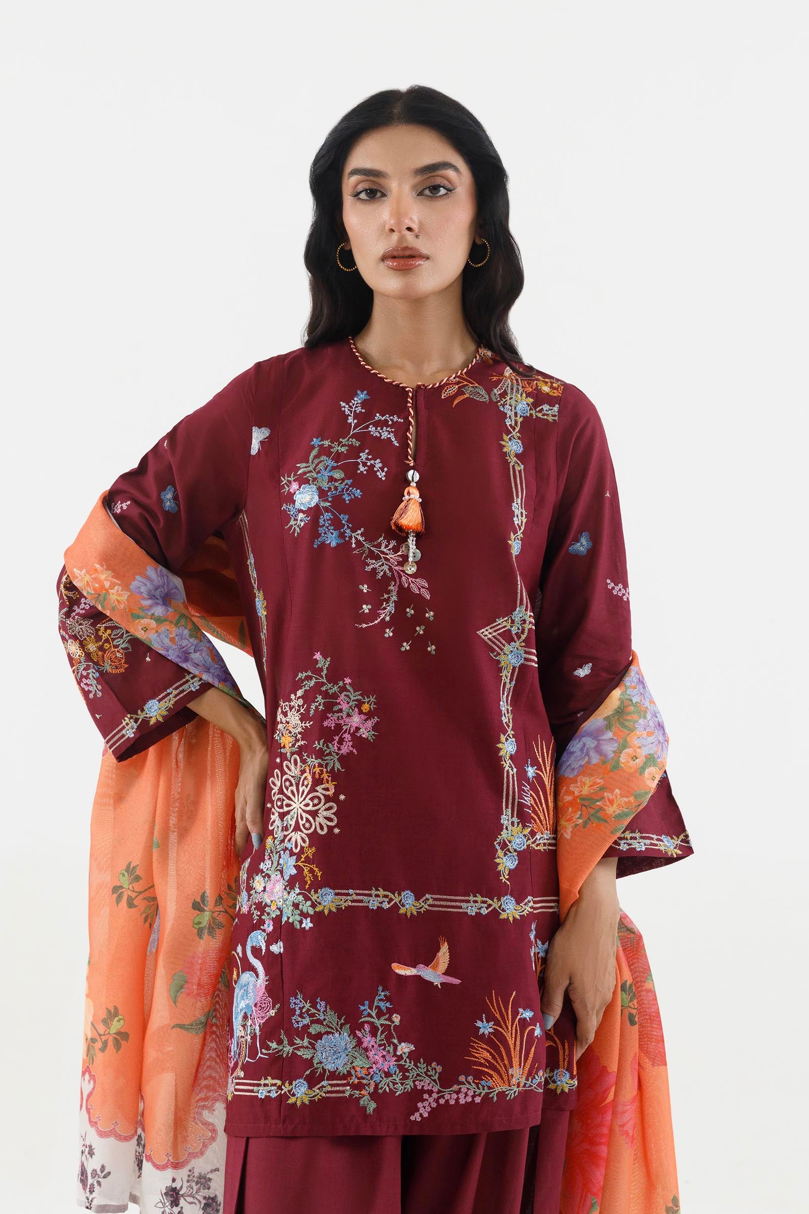 Stitched Embroidered Muzlin Lawn Suit