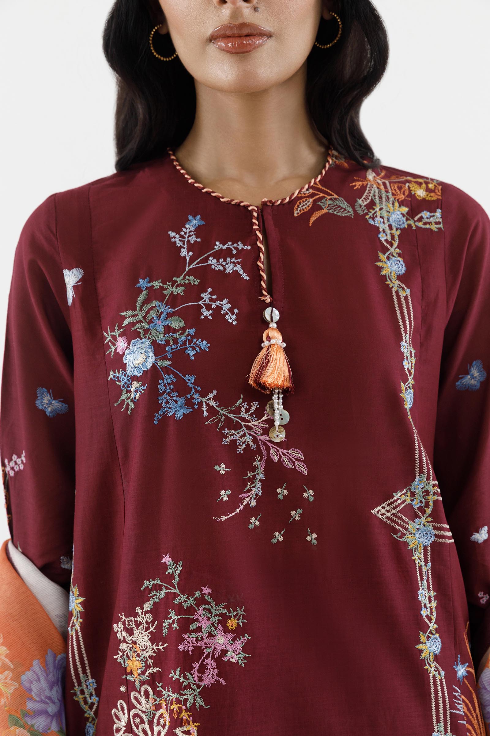 Stitched Embroidered Muzlin Lawn Suit