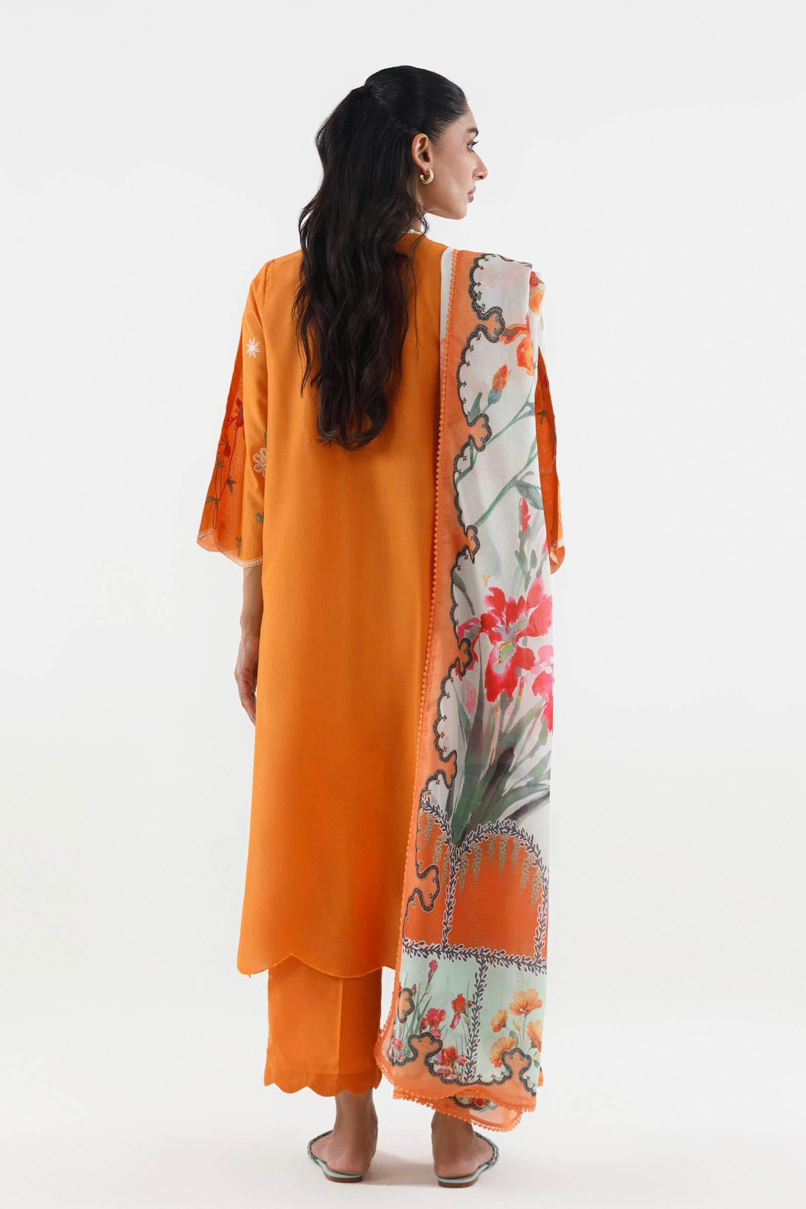 Stitched Embroidered Muzlin Suit
