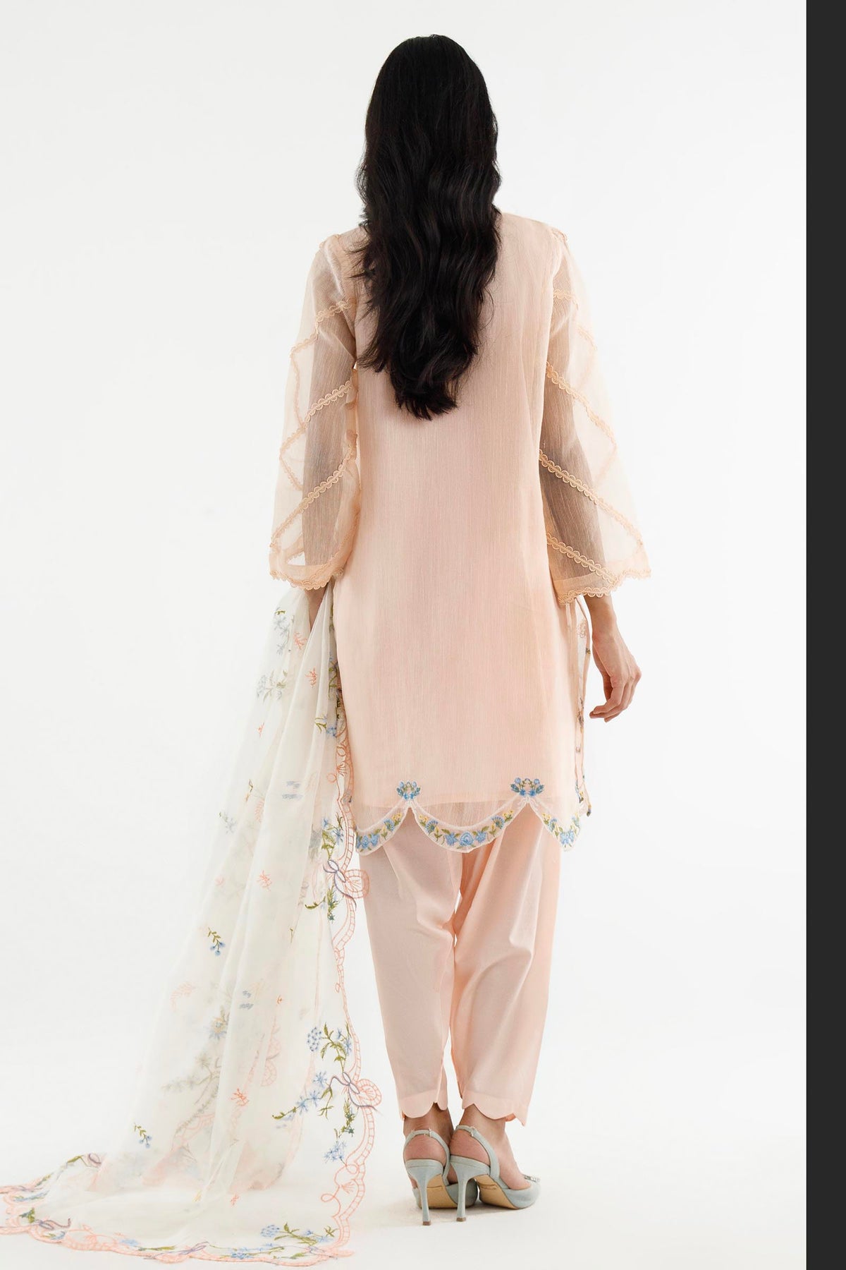 Stitched Embroidered Woven Net Suit