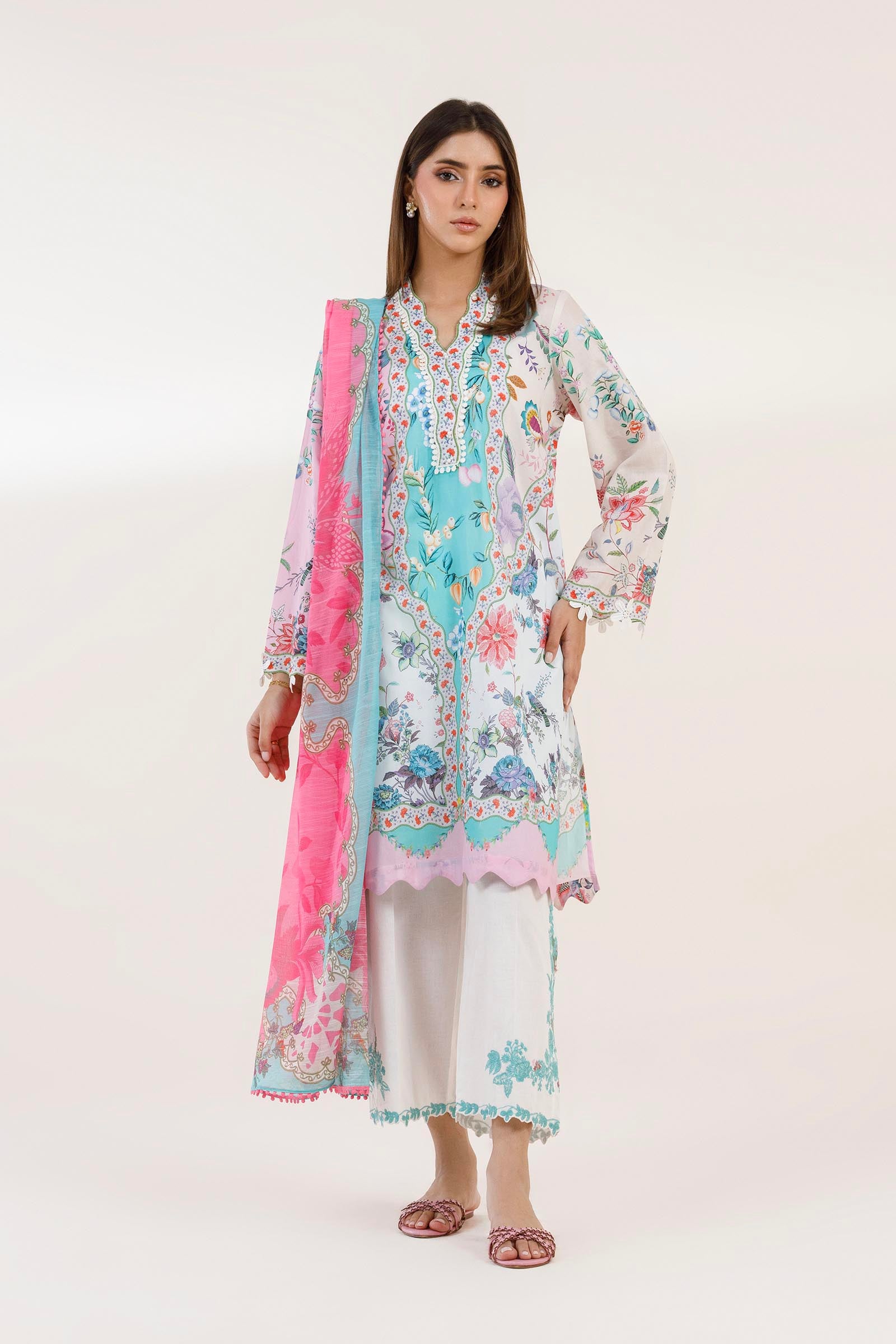 Stitched Printed Muzlin Suit Main image