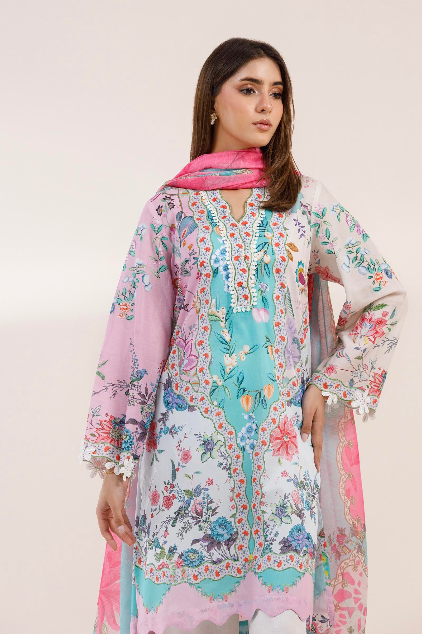 Stitched Printed Muzlin Suit
