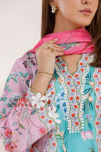 Stitched Printed Muzlin Suit