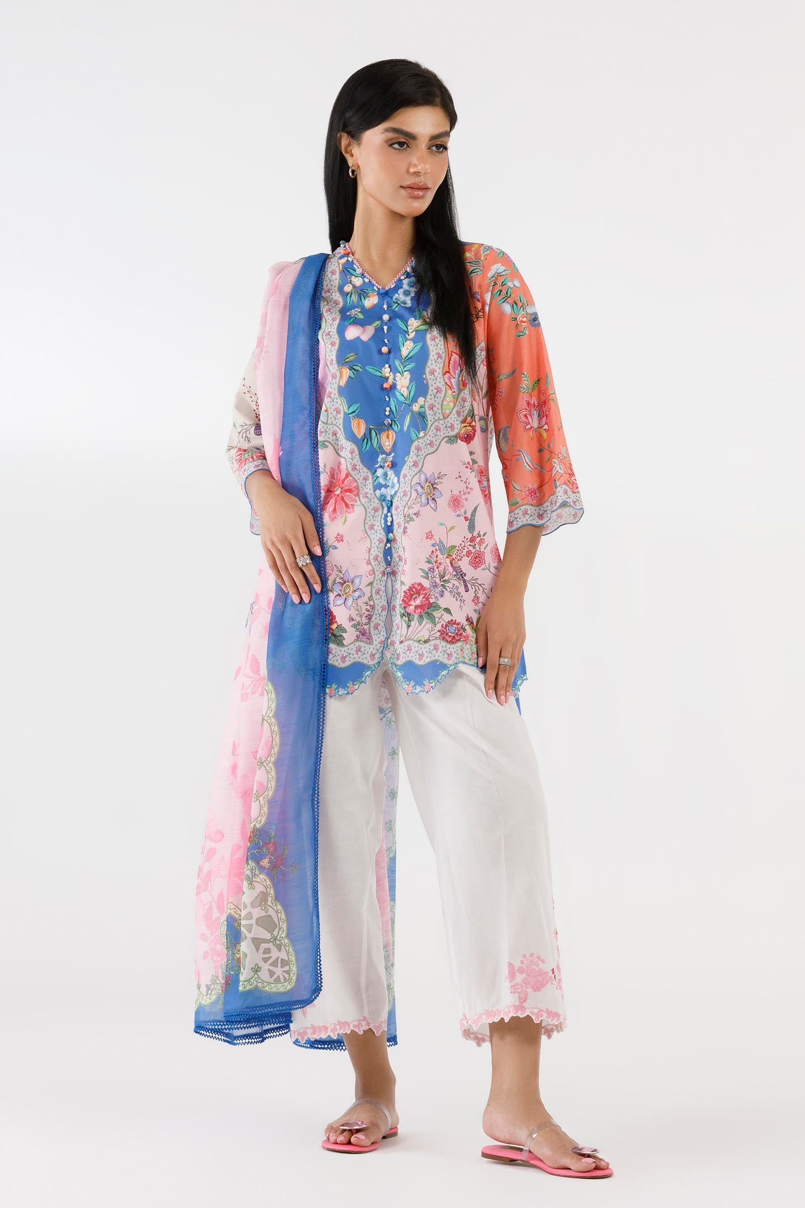 Stitched Printed Muzlin Suit Main image