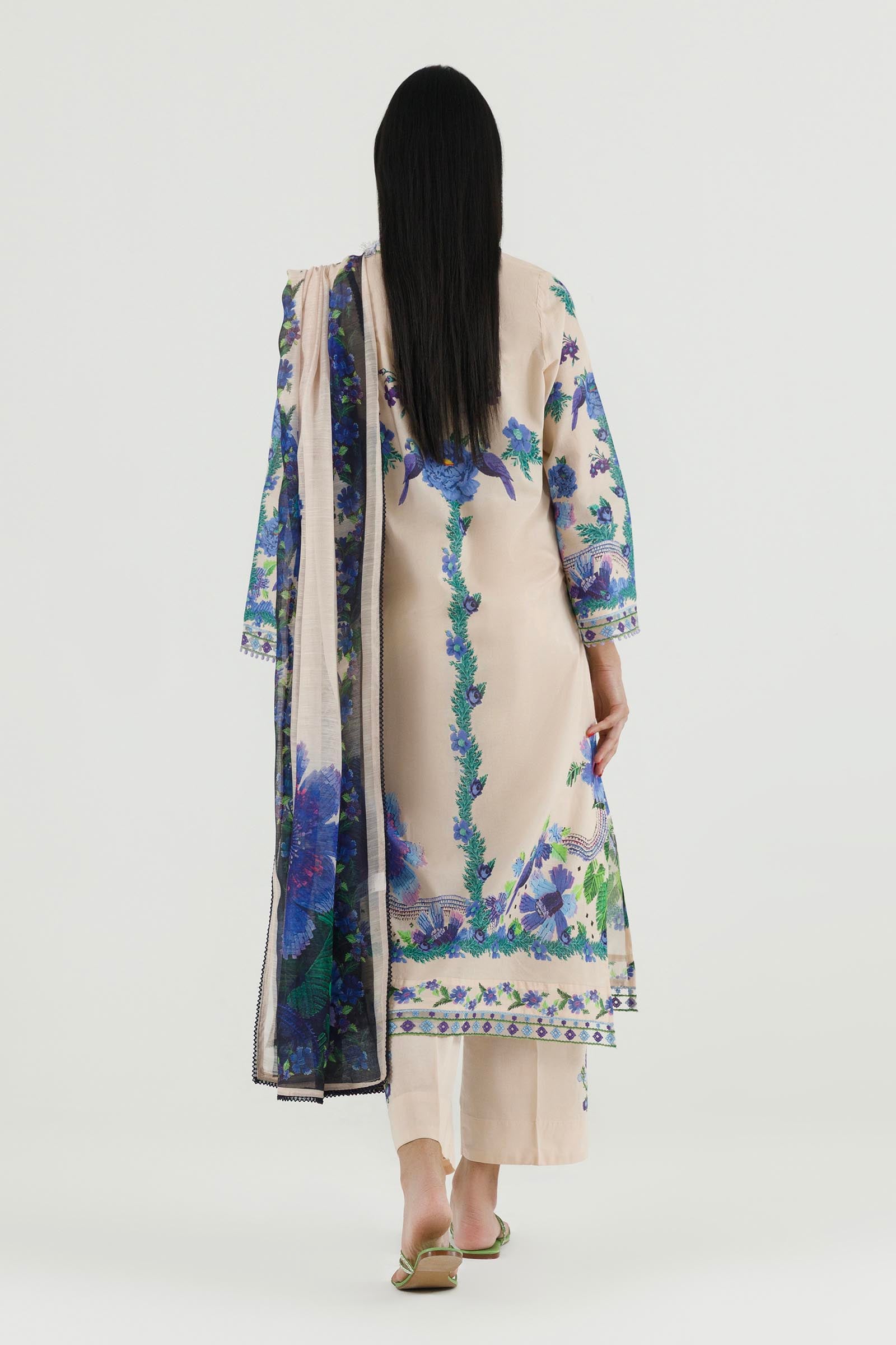 Stitched Embroidered Muzlin Suit Secondary image