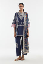 Stitched Embroidered Muzlin Lawn Suit