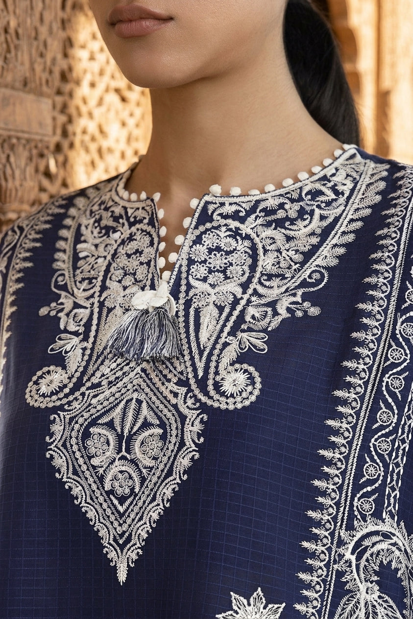 Stitched Embroidered Muzlin Lawn Suit