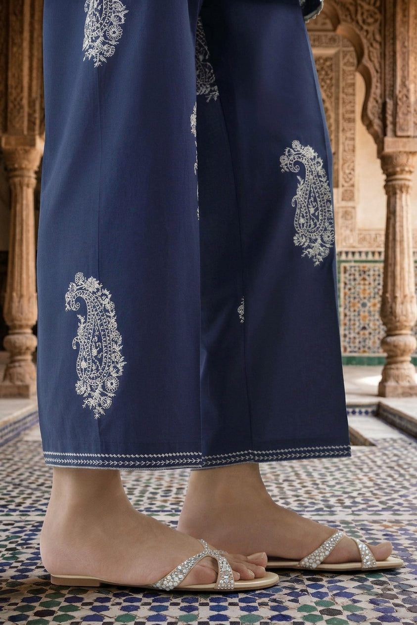 Stitched Embroidered Muzlin Lawn Suit