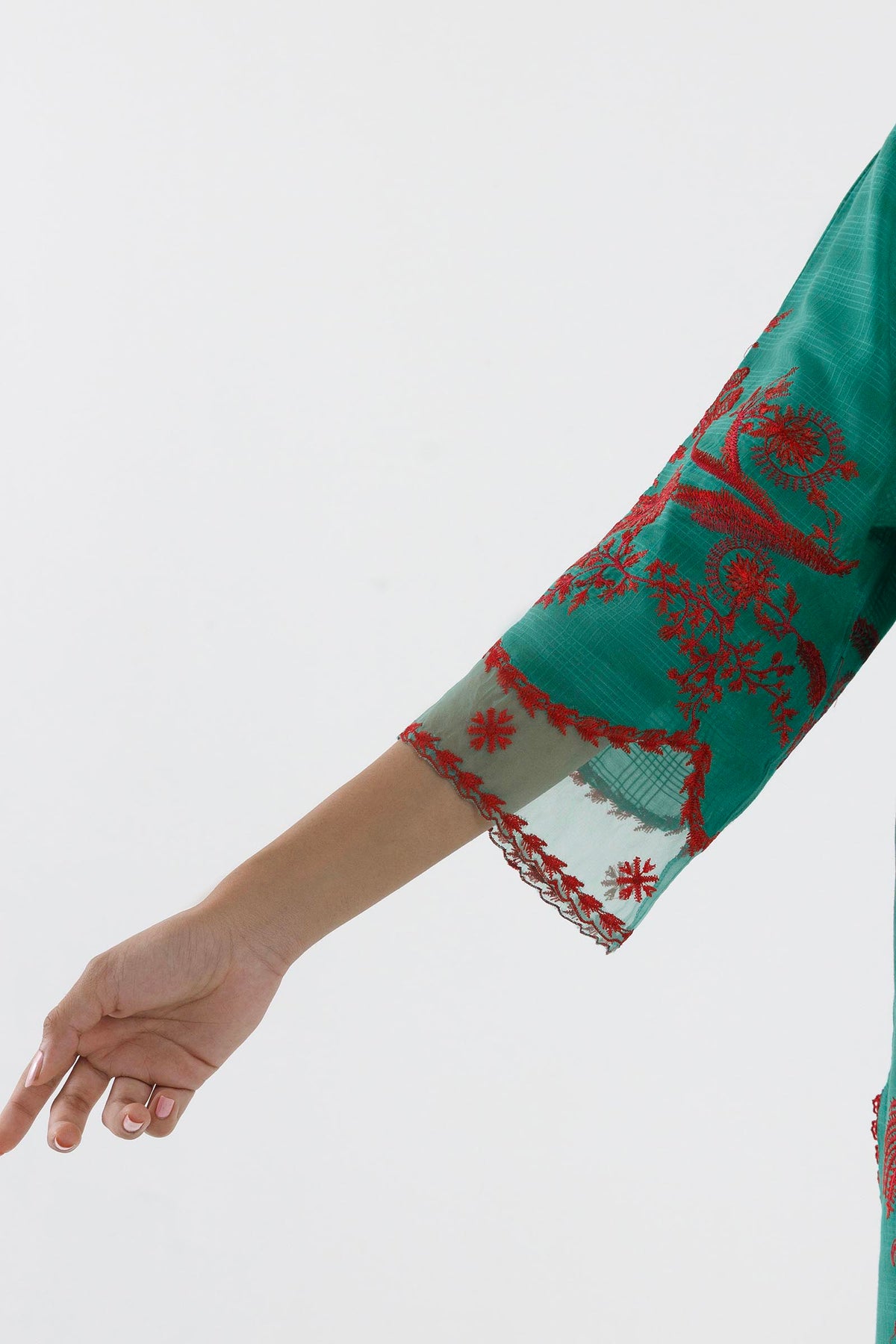 Stitched Embroidered Muzlin Cambric Suit