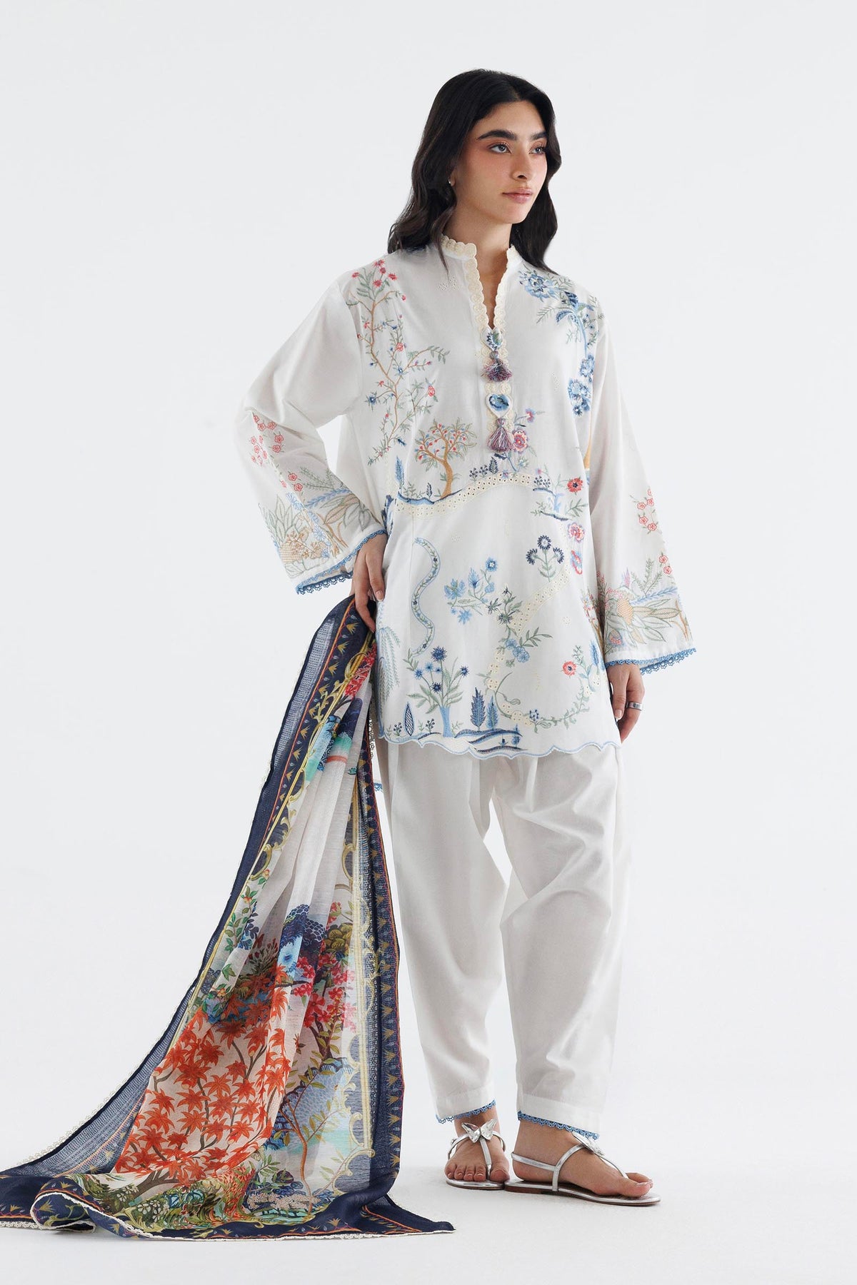 Stitched Embroidered Cambric Suit Main image