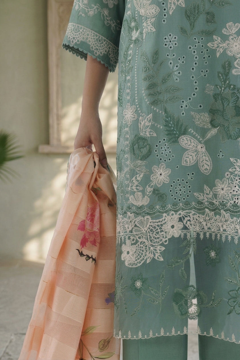 Stitched Embroidered Cambric Suit
