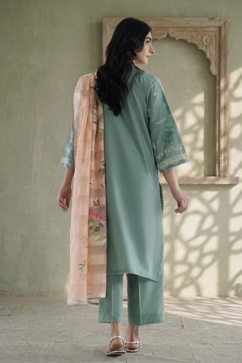 Stitched Embroidered Cambric Suit