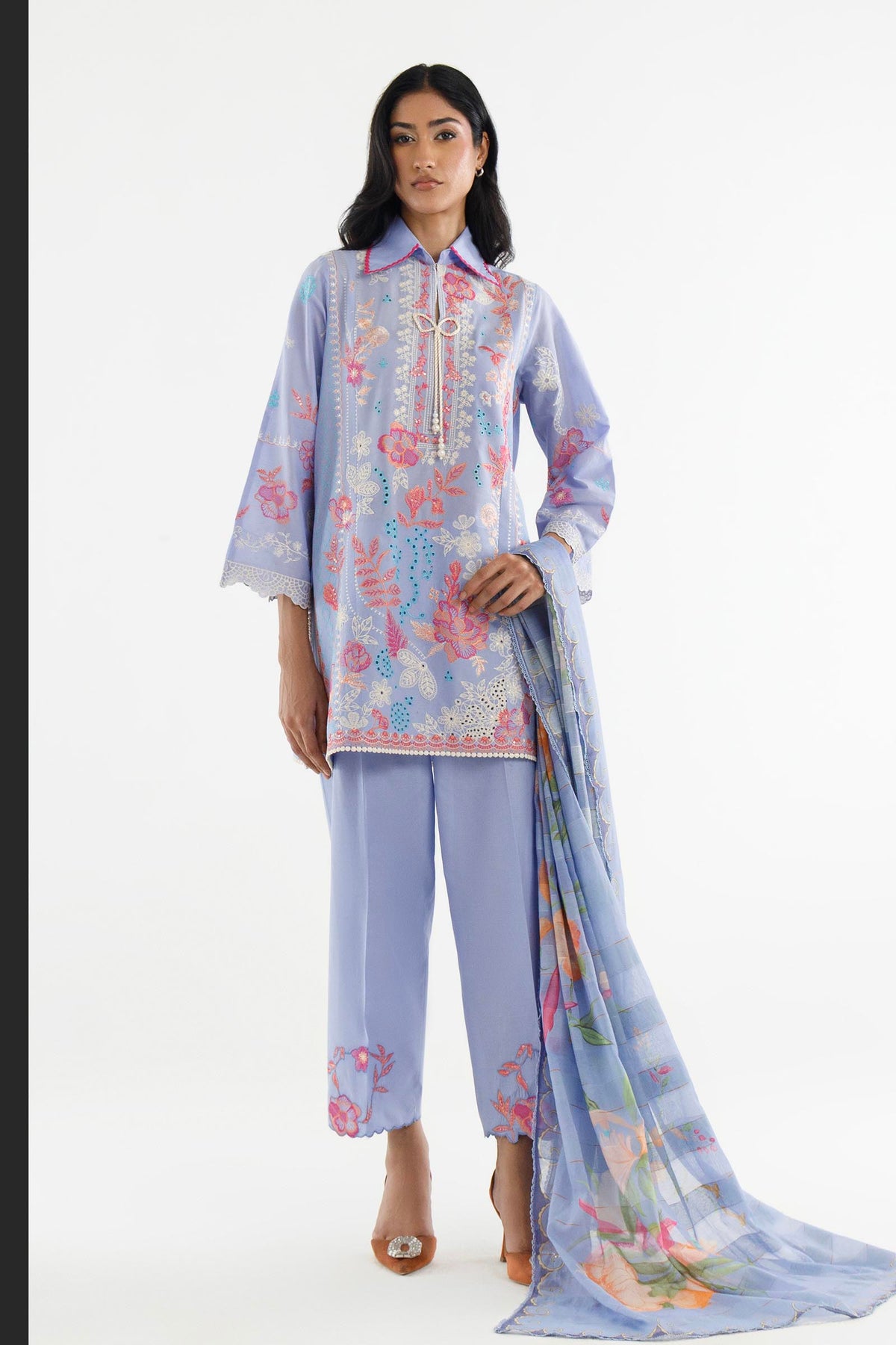 Stitched Embroidered Lawn Suit Main image