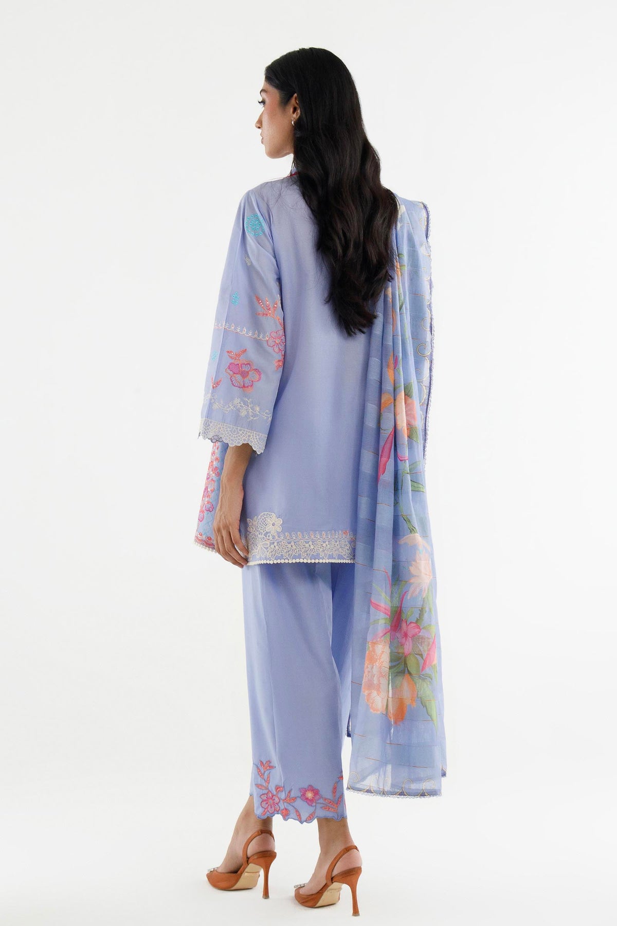 Stitched Embroidered Lawn Suit
