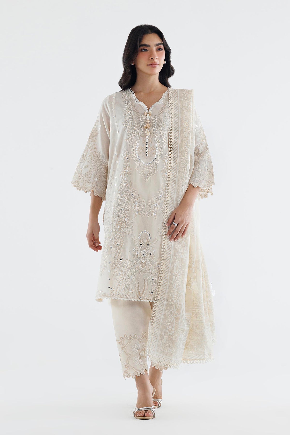 Stitched Embroidered Cambric Suit Main image