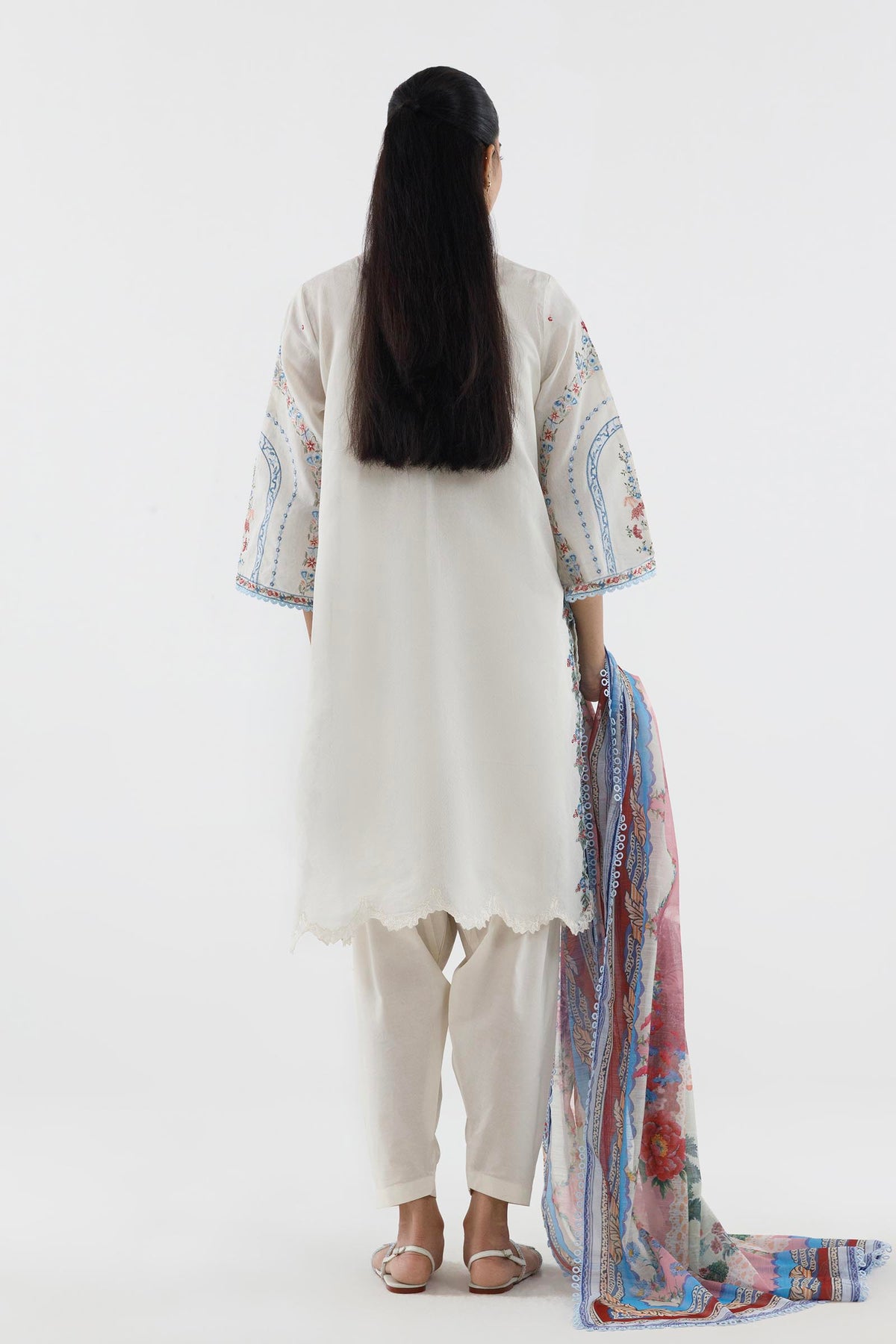 Stitched Embroidered Muzlin Lawn Suit