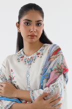 Stitched Embroidered Muzlin Lawn Suit
