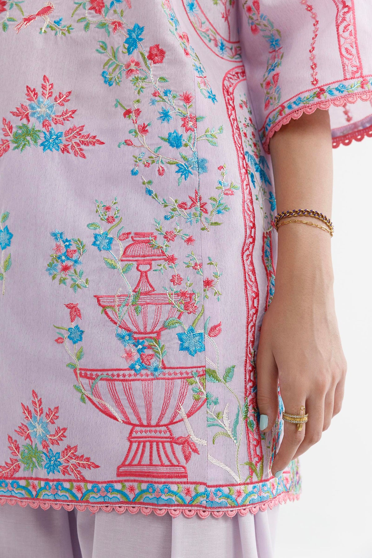 Stitched Embroidered Muzlin Lawn Suit