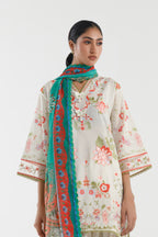 Stitched Embroidered Muzlin Lawn Suit