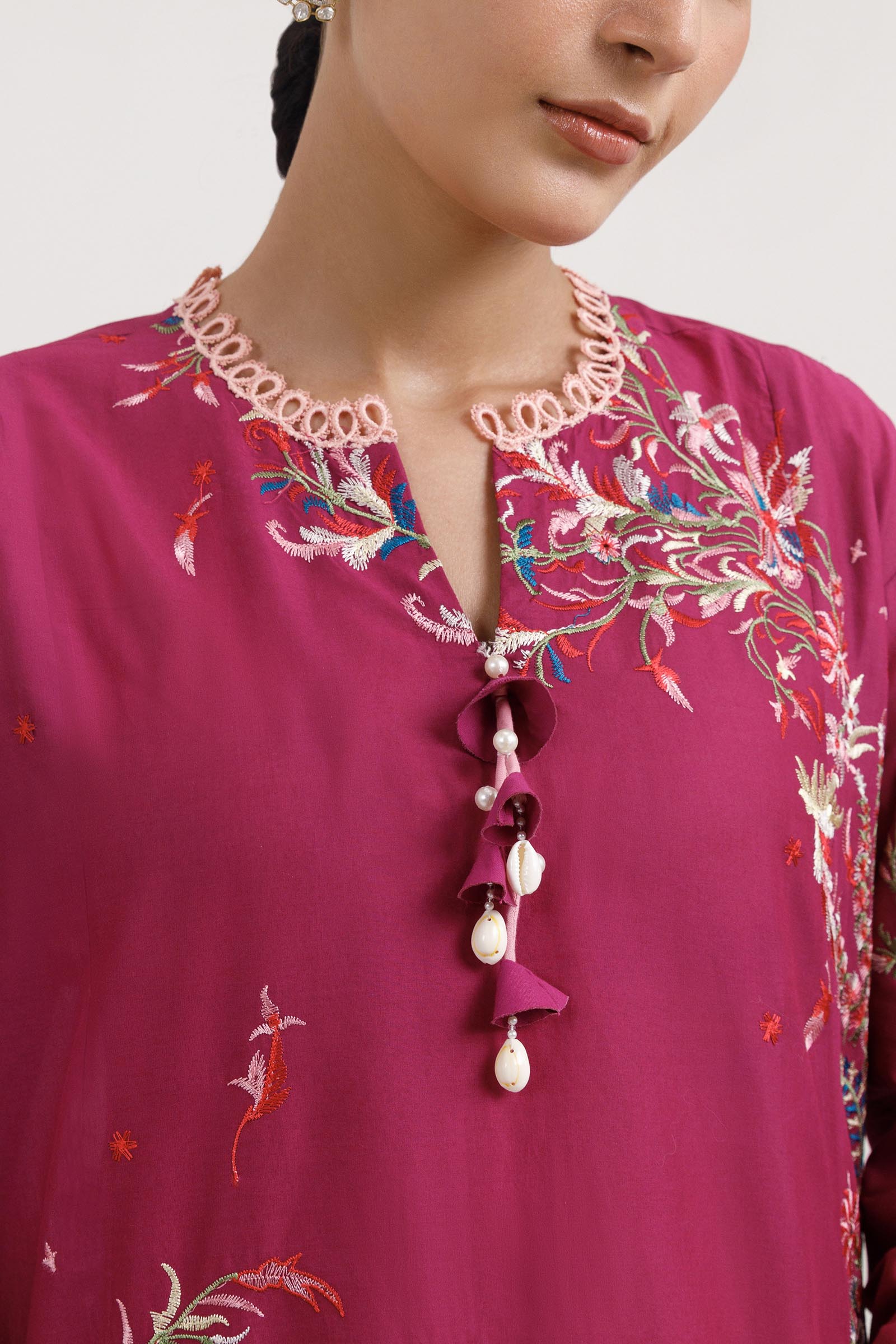 Stitched Embroidered Muzlin Lawn Suit Secondary image