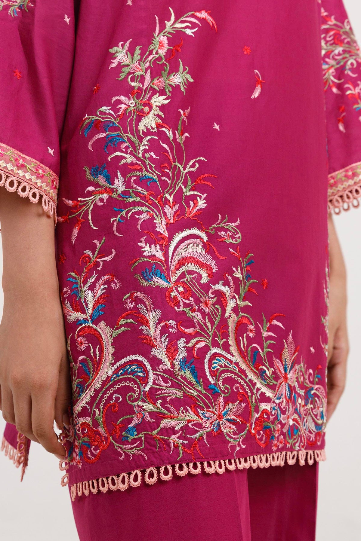 Stitched Embroidered Muzlin Lawn Suit