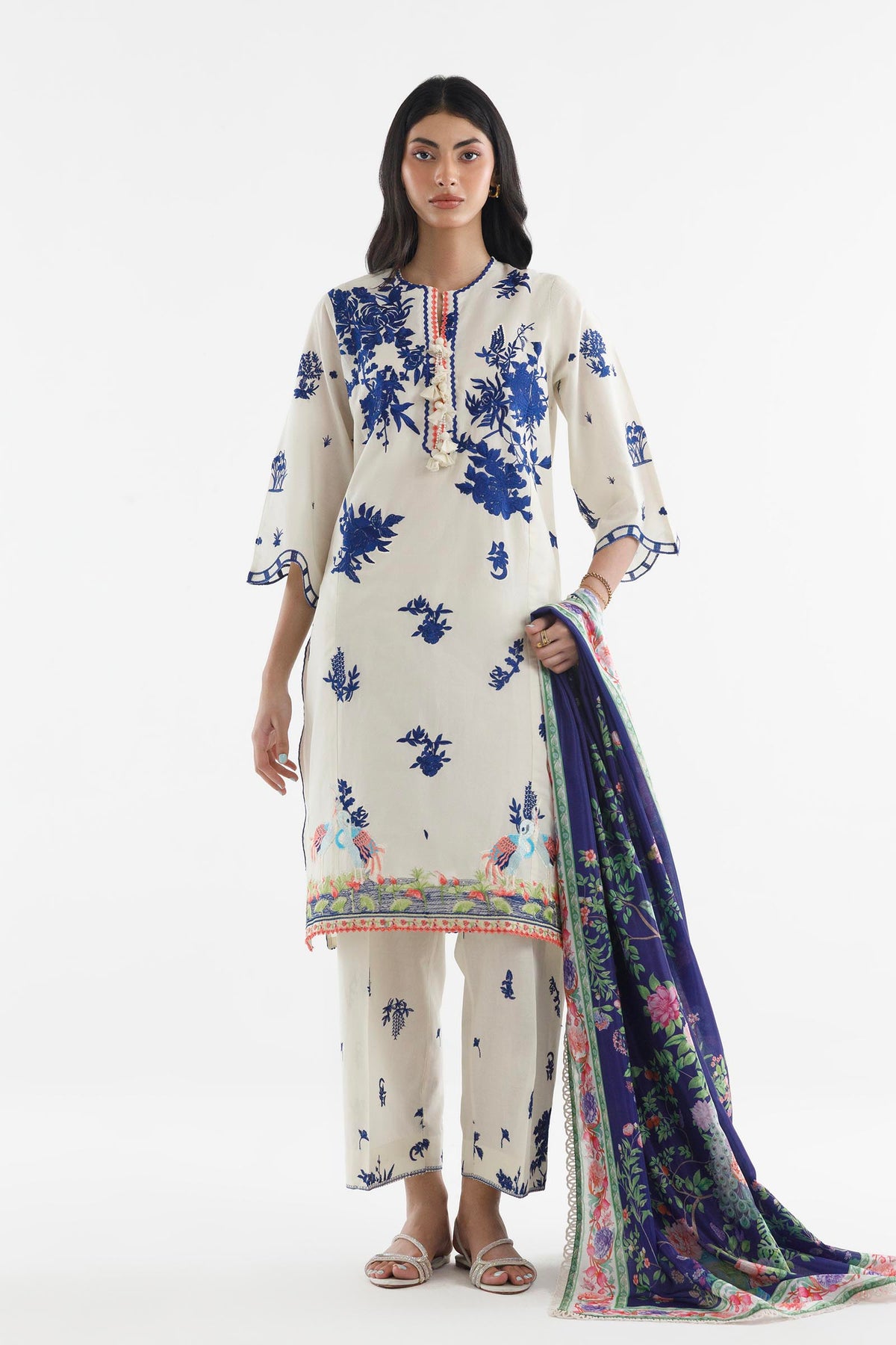 Stitched Embroidered Muzlin Lawn Suit Main image