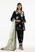 Stitched Embroidered Lawn Suit