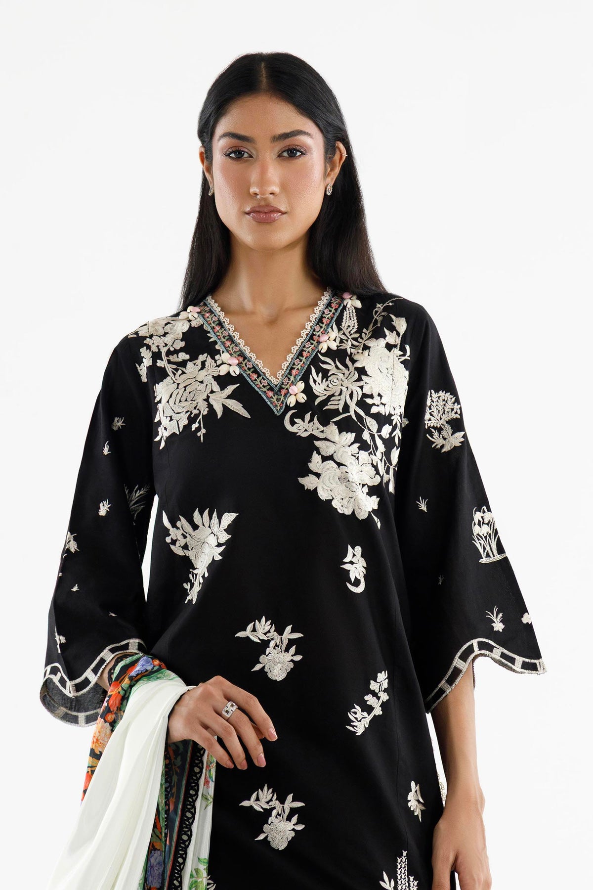 Stitched Embroidered Lawn Suit