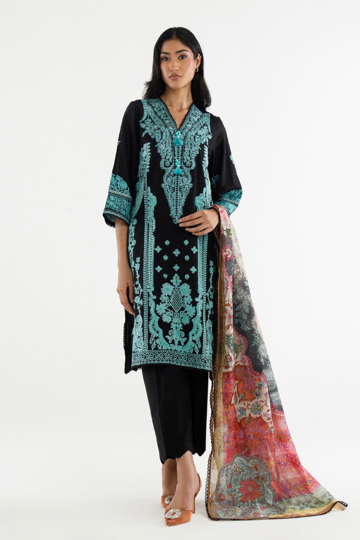 Stitched Embroidered Lawn Suit