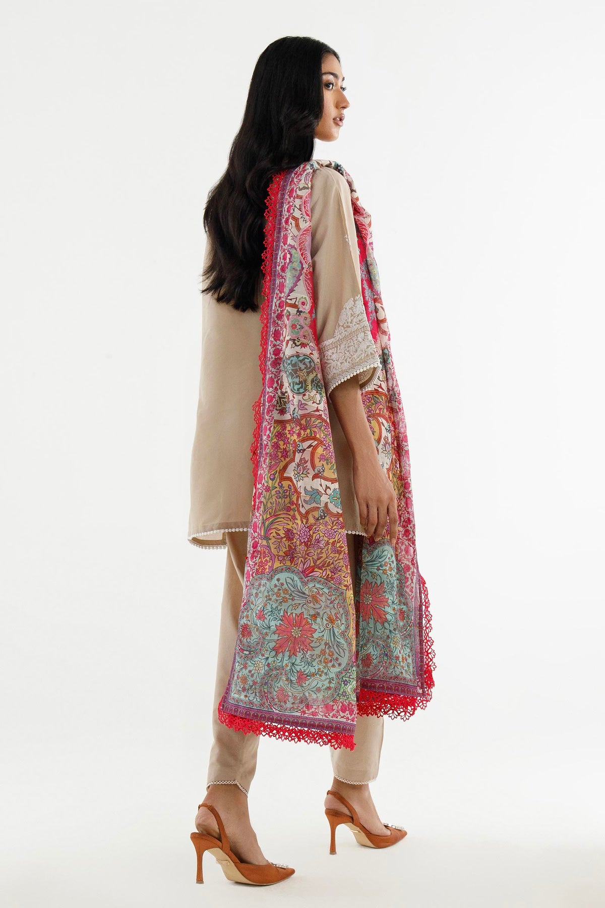 Stitched Embroidered Muzlin Lawn Suit